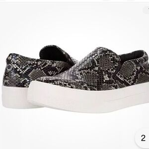 Steven Madden. | Neutral  Colour Snake Print Slip On Flat Shoes